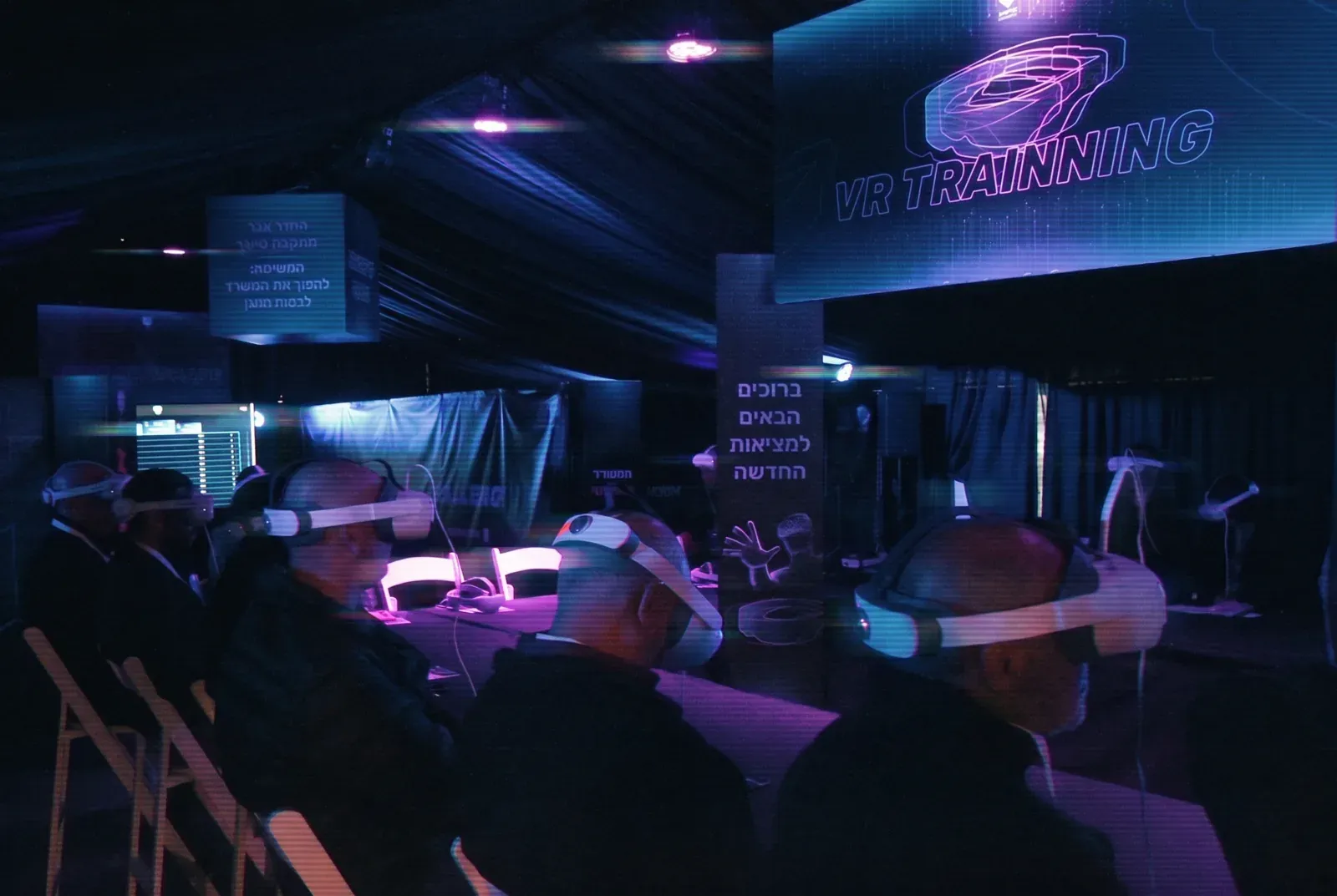 A group of employees inside a VR scenario